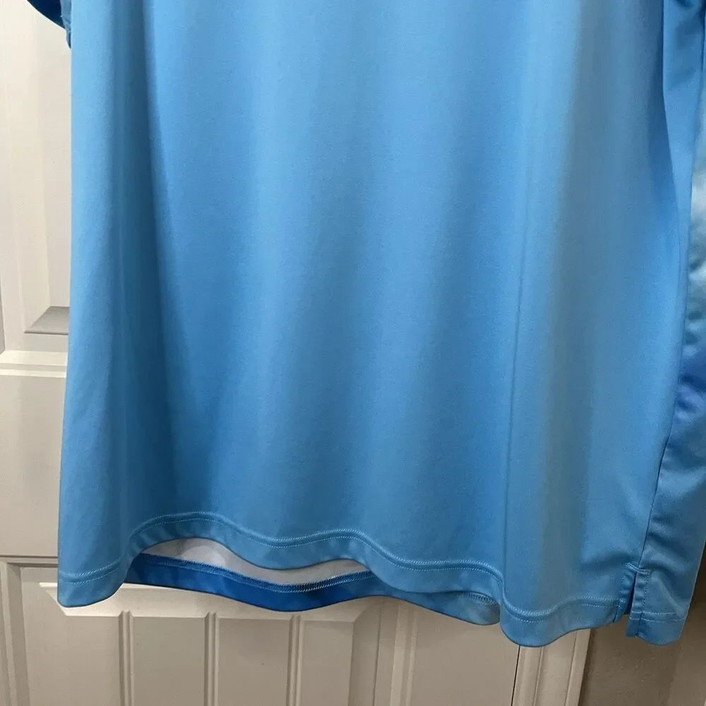 PGA Tour Pro Series Athletic Fit Polo Golf Shirt Blue Green Mens Size XL